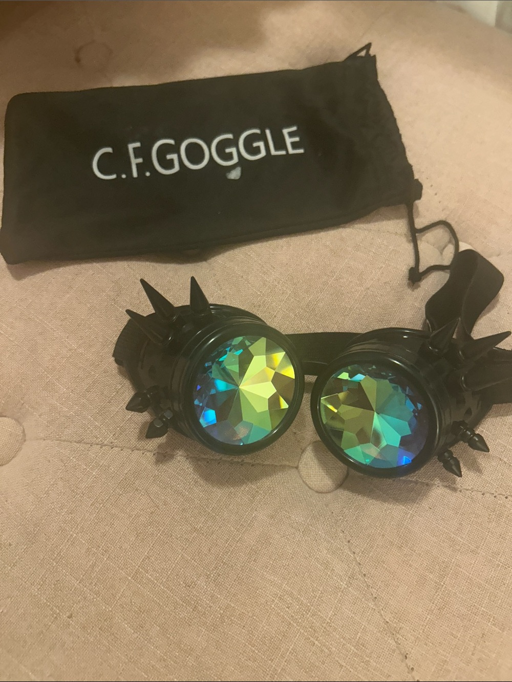 C.F. Goggle Black Iridescent Kaleidoscope Goggles! Fun!